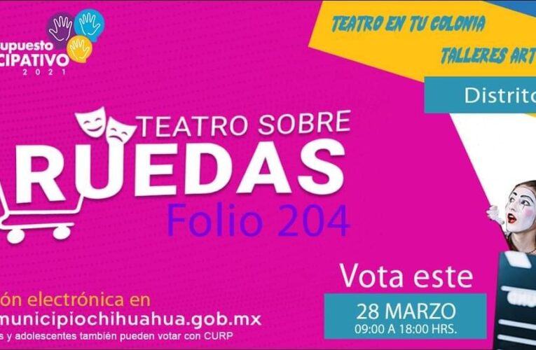 Invitan a votar por el proyecto Teatro sobre Ruedas en Presupuesto Participativo