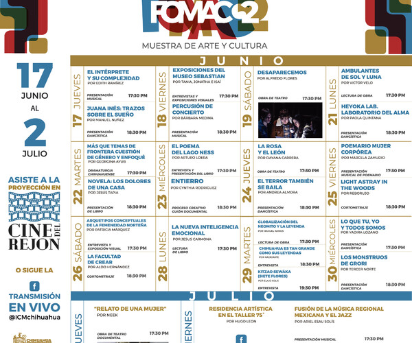 Gobierno Municipal invita a muestra de arte, cultura y proyecciones gratuitas en Cine de El Rejón