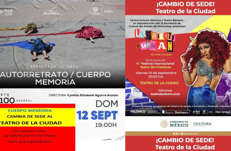 ¡ATENCIÓN COMUNIDAD! La Prietty Guoman y  Cuerpo Memoria cambian de foro, será en el “Teatro de la Ciudad”