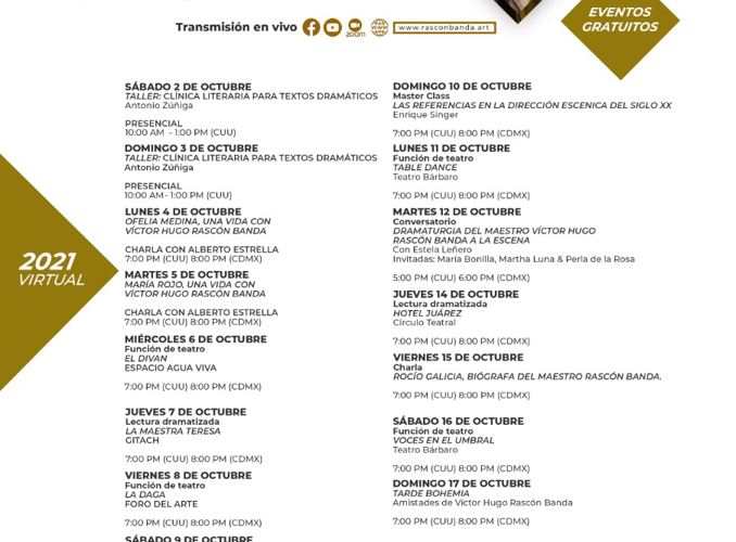 Apoya Programa de Estímulo Fiscal para la Cultura y las Artes de Chihuahua, homenaje al dramaturgo Víctor Hugo Rascón Banda