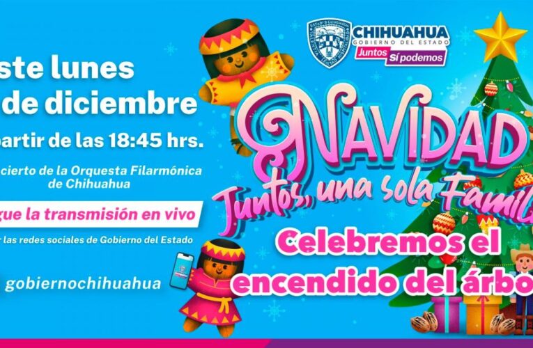 Invita Gobierno del Estado a disfrutar Navidad juntos en familia con tradicional encendido del árbol