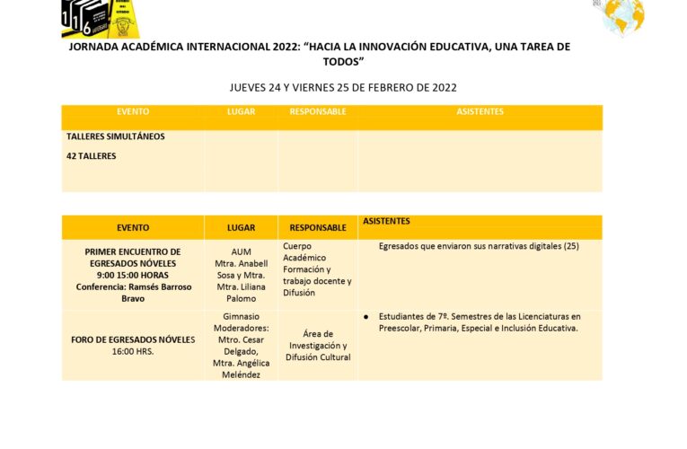 Empieza  Jornada Académica internacional 2022 “Hacia la Innovación Educativa, una tarea de todos”