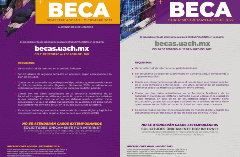 Abierta convocatoria UACH de becas ordinarias para licenciatura