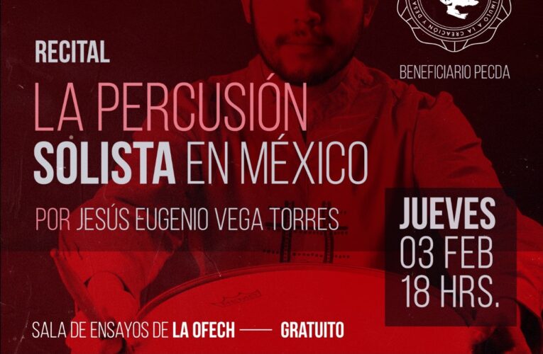 Invita Secretaría de Cultura a recital de percusiones