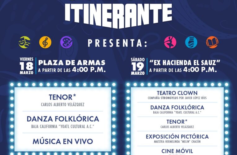 Conoce las actividades de “Cultura Itinerante” para este fin de semana en la ciudad y El Sauz