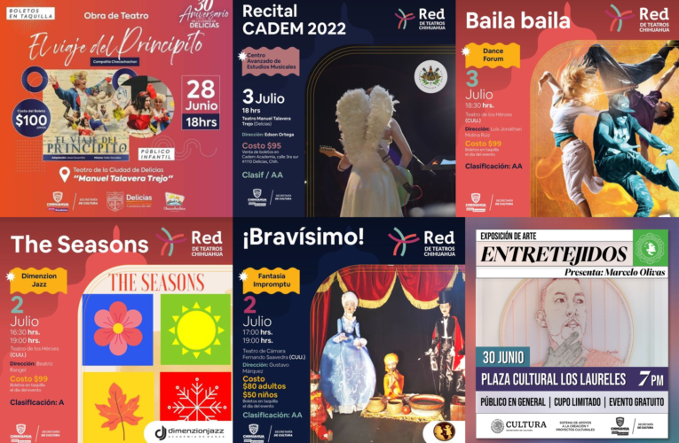 Agenda semanal de eventos culturales vinculados con la Secretaría de Cultura de Chihuahua