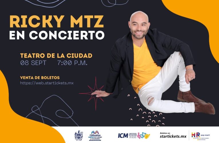 RICKY MTZ.  EN CONCIERTO EN EL TEATRO DE LA CIUDAD EL 8 DE SEPTIEMBRE