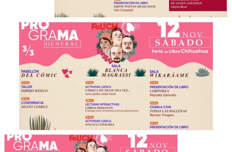 Arranca éste sábado 12 de noviembre la  Feria del Libro Chihuahua 2022 en el Centro de Convenciones