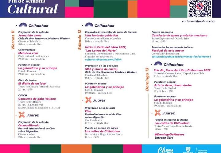 ¡No te pierdas de las actividades del fin de semana!