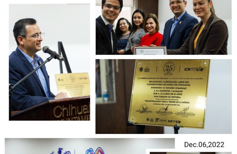 Reconoce Alcalde labor del Conservatorio de Chihuahua en su 25 aniversario
