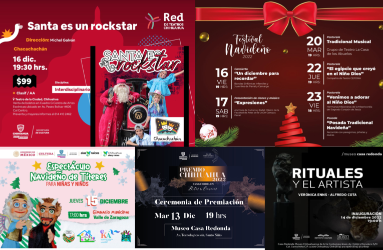 Agenda cultural del 12 al 17 de diciembre de la Secretaría de Cultura Chihuahua