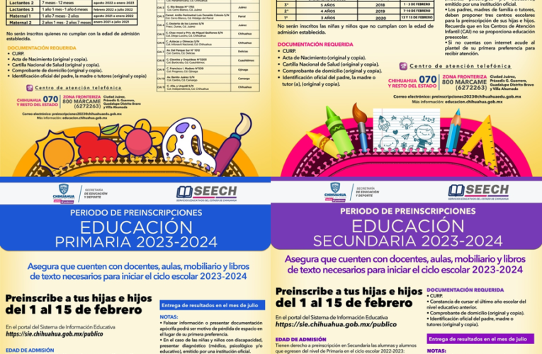 Anuncia Gobierno del Estado proceso de preinscripciones para ingreso a Educación Básica del 1 al 15 de febrero
