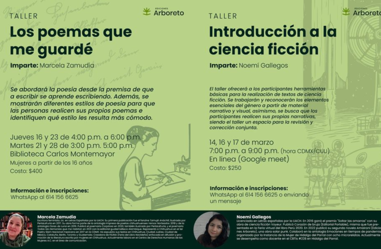 Inicia Ediciones Arboreto el mes de marzo con los primeros talleres de creación literaria.