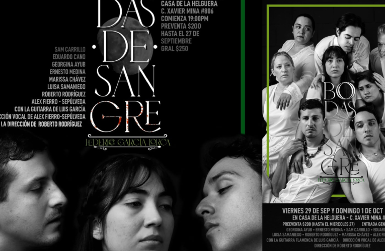 Bodas de Sangre se presenta este viernes 29 de septiembre en Casa de la Helguera a las 19:00 horas