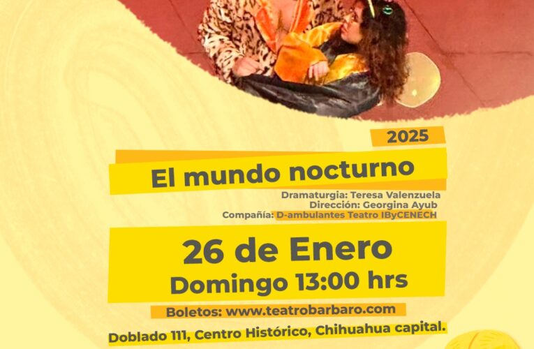 Se presenta obra, EL MUNDO NOCTURNO, funcion para toda la familia enteatro barbaro