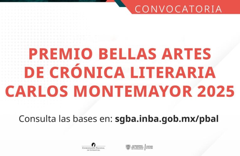 Abren convocatoria para el Premio Bellas Artes de Crónica Literaria “Carlos Montemayor” 2025