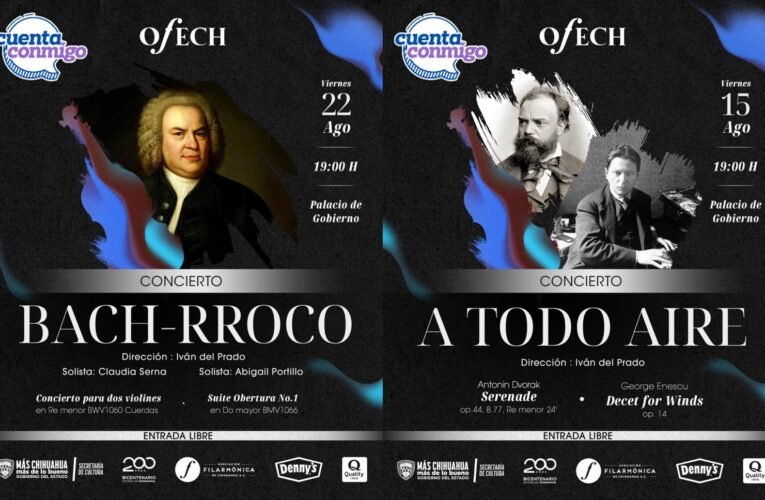 Llega temporada de conciertos de verano de la OFECH a Palacio de Gobierno