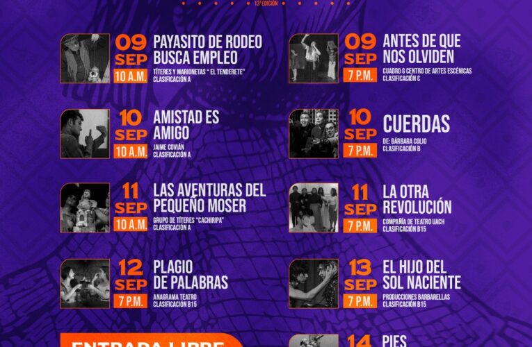 Inicia la 13ª edición de la Muestra Municipal de Teatro en Chihuahua